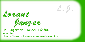 lorant janzer business card