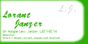 lorant janzer business card